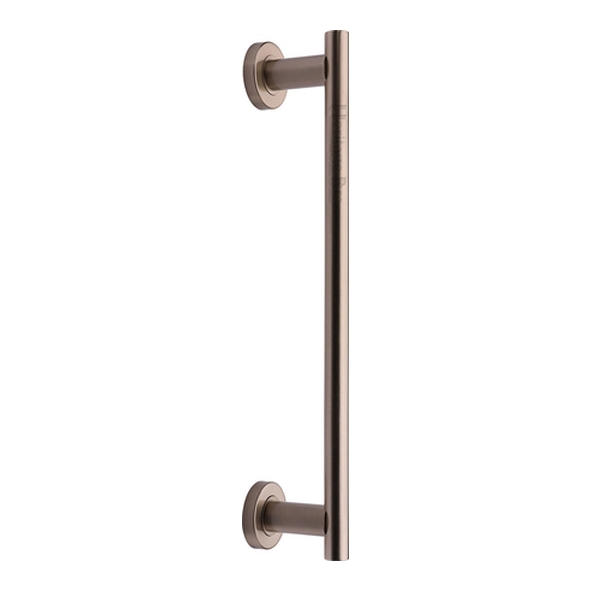 V2057 336-SN • 336mm • Satin Nickel • Heritage Brass Pedestal Pull Handle On Concealed Fixing Roses